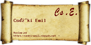 Csáki Emil névjegykártya