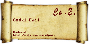 Csáki Emil névjegykártya