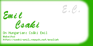 emil csaki business card