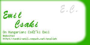 emil csaki business card